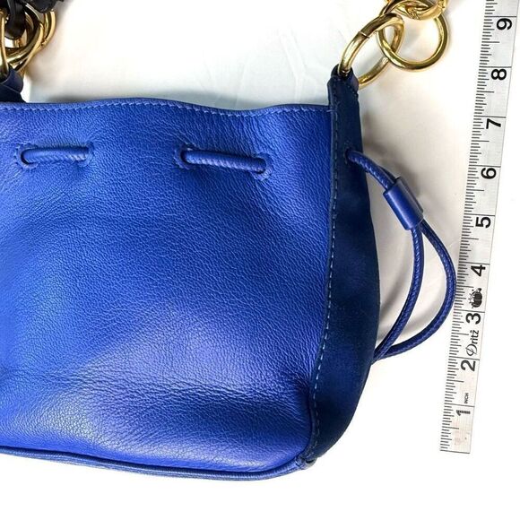 See by Chloé Mini Blue Suede Leather Crossbody Bag - Picture 13 of 16